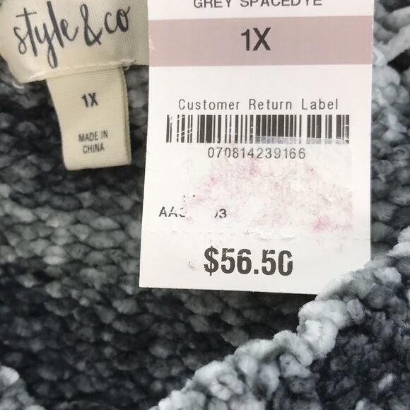 Style & Co. Plus Size Striped Chenille Sweater women’s size 1X - Picture 4 of 4